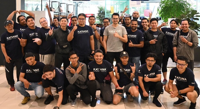 Syed Ahmad Fuqaha, founder/CEO of Katsana, from row, right, with his team.